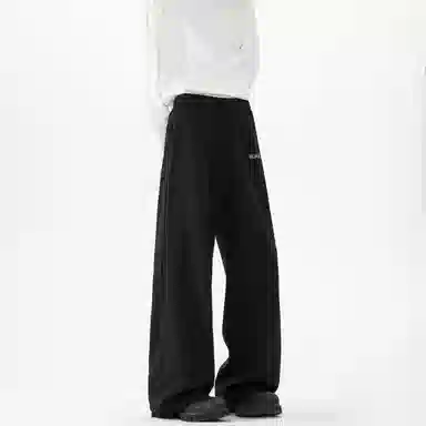 【高级纯色慵懒风垂感】布客行 美式高街复古港式韩系舒适宽松运动百搭抽绳青少年早秋开学穿搭雅痞阔腿亲肤长裤子休闲裤 男女同款