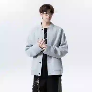 【纯色棒球领开衫牛仔裤一套】布客行 美式长袖开襟外套法式慵懒风百搭舒适学院风抽绳水洗复古做旧简约高街休闲卫衣套装 男女同款