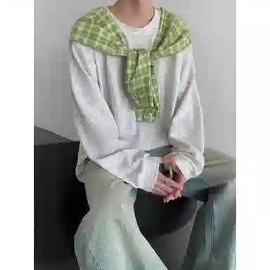 布客行 美式高街复古港风回潮轻奢老钱风可拆卸胸针领落肩袖潮牌长袖休闲舒适百搭学院风亲肤卫衣 男女同款