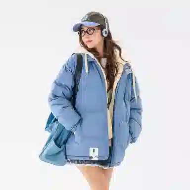 布客行 【冬季美式复古潮流拉链假两件连帽】痞帅工装户外加厚机能巴恩风休闲日常通勤舒适防风保暖御寒亲肤开衫棉服 男女同款