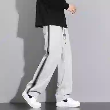【重磅卫裤百搭款】布客行 侧边撞色条纹拼接设计美式高街亲肤弹力直筒长裤子潮流学院风宽松大码痞帅针织运动裤休闲裤 男女同款