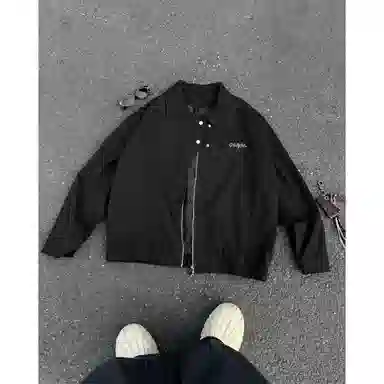 【潮流飞行员教练服】布客行 美式复古高街大码宽松港风可卸胸针轻奢老钱痞帅时尚短款翻领拉链帅气外个性百搭休闲行政夹克外套 男女同款