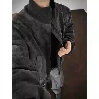 【雾面扎染设计夹克外套牛仔裤一套】布客行 防风保暖美式立领长袖宽松高街痞帅抽绳松紧水洗做旧显瘦阔腿通勤长裤休闲运动套装 男女同款