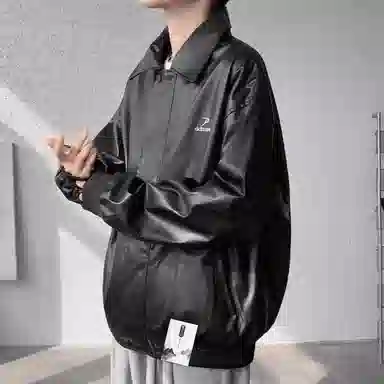 布客行 【美式高街酷飒宽松百搭机车拉链皮衣外套】赛博朋克防风防水痞帅不羁狂野硬朗摇滚叛逆简约重磅舒适通勤个性夹克 男女同款