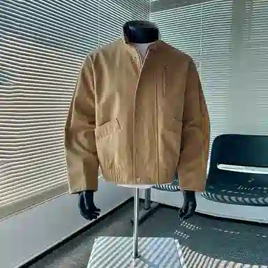 【水洗猫眼外套裤子一套】布客行 美式格子翻领美拉德复古高街上衣夹克直筒做旧微喇基础款抽绳松紧腰牛仔裤休闲运动套装 男女同款