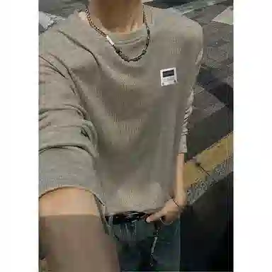 【可外穿打底保暖仿绵羊绒】布客行 美式复古高街轻奢老钱重磅慵懒垂感落肩港风宽松休闲舒适纯色基础百搭可内搭可拆卸胸针卫衣 男女同款