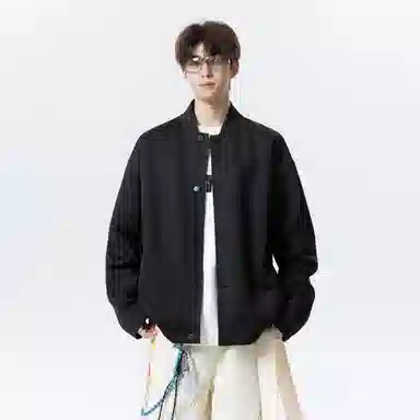 【纯色棒球领开衫牛仔裤一套】布客行 美式长袖开襟外套法式慵懒风百搭舒适学院风抽绳水洗复古做旧简约高街休闲卫衣套装 男女同款