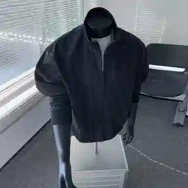 布客行 拼接美式复古高街夹克直筒水洗做旧微喇抽绳牛仔裤休闲运动套装 男女同款