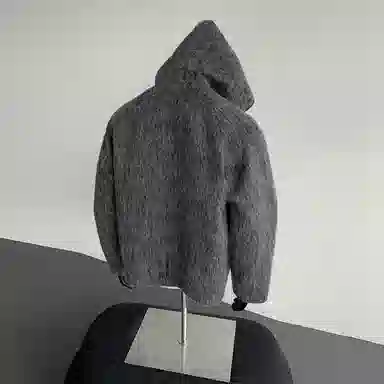 【粗纺仿羊绒外套裤子一套】布客行 连帽高街绒感保暖美式复古上衣夹克直筒水洗做旧微喇基础款松紧腰抽绳牛仔裤休闲运动套装 男女同款