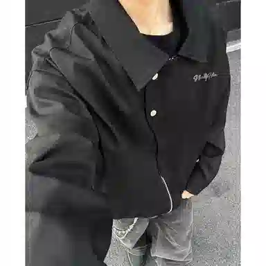 【潮流飞行员教练服】布客行 美式复古高街大码宽松港风可卸胸针轻奢老钱痞帅时尚短款翻领拉链帅气外个性百搭休闲行政夹克外套 男女同款