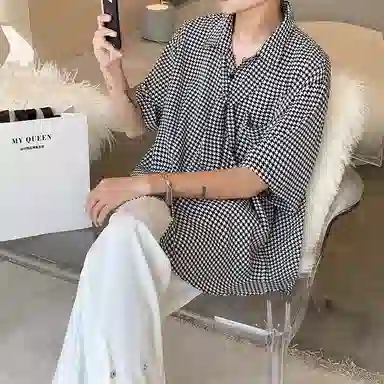 布客行 美式复古宽松大码休闲运动百搭衬衫 男女同款