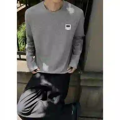 【可外穿打底保暖仿绵羊绒】布客行 美式复古高街轻奢老钱重磅慵懒垂感落肩港风宽松休闲舒适纯色基础百搭可内搭可拆卸胸针卫衣 男女同款