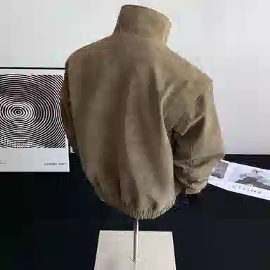 【绒感雾花皮外套裤子一套】布客行 机车风高街扎染色美式复古上衣夹克直筒水洗做旧微喇基础款松紧腰抽绳牛仔裤休闲运动套装 男女同款