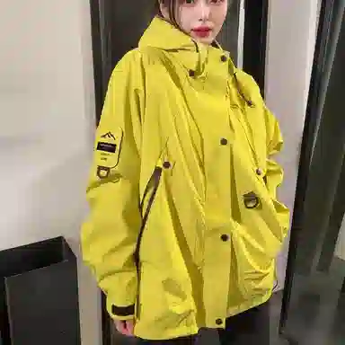 布客行 多巴胺登山徒步骑行三防三合一可内胆银狐绒美式复古连帽开衫防风防泼水多功能山系户外运动城市机能风休闲百搭外套夹克 男女同款