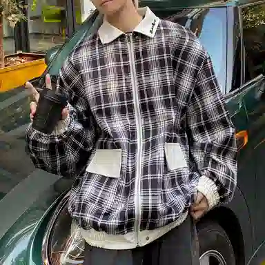 布客行 美式复古高街潮牌翻领痞帅休闲宽松百搭夹克 男女同款