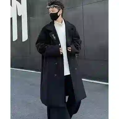 布客行 小个子可穿韩系基础长款过膝宽松舒适大口袋西装领保暖英伦风毛呢子外套高级感风衣休闲百搭落肩翻领长袖慵懒老钱风大衣 男女同款