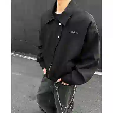 【潮流飞行员教练服】布客行 美式复古高街大码宽松港风可卸胸针轻奢老钱痞帅时尚短款翻领拉链帅气外个性百搭休闲行政夹克外套 男女同款