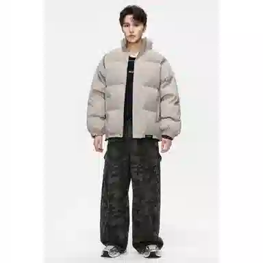 【扎染脏脏面包服】布客行 美式复古立领宽松休闲百搭高级感时尚街头基础通勤加厚保暖防泼水防污做旧废土风无性别主义冬季棉服 男女同款