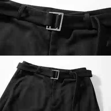 【重磅420g星空呢230斤可穿】布客行 褶皱垂感毛呢可拆卸方巾宽松行政高级设计感纯色港风回潮轻奢老钱西装阔腿舒适长裤休闲裤 男女同款