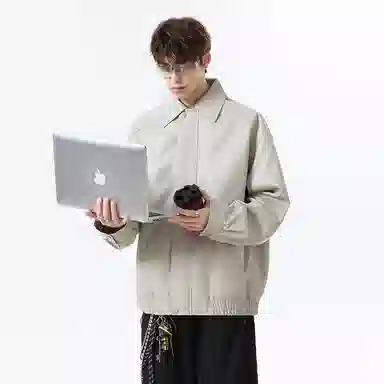 【复古美式PU皮衣】布客行 飞行员教练服美拉德港风机能高街休闲轻奢老钱风高级痞帅翻领落肩袖韩版工装百搭防风防泼水夹克 男女同款