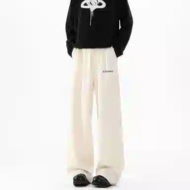 【高级纯色慵懒风垂感】布客行 美式高街复古港式韩系舒适宽松运动百搭抽绳青少年早秋开学穿搭雅痞阔腿亲肤长裤子休闲裤 男女同款