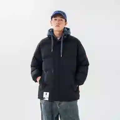 布客行 【冬季美式复古潮流拉链假两件连帽】痞帅工装户外加厚机能巴恩风休闲日常通勤舒适防风保暖御寒亲肤开衫棉服 男女同款