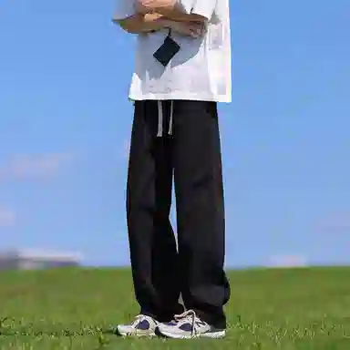 【拼色连帽开衫牛仔裤一套】布客行 撞色拉链高街休闲风大码宽松落肩保暖运动外套抽绳松紧腰水洗做旧港风简约百搭长裤卫衣套装 男女同款