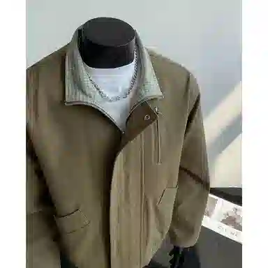 【水洗猫眼外套裤子一套】布客行 美式格子翻领美拉德复古高街上衣夹克直筒做旧微喇基础款抽绳松紧腰牛仔裤休闲运动套装 男女同款