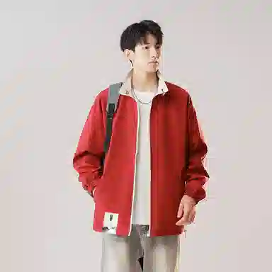 布客行 【撞色拼接设计纯色立领双面穿机能风】无性别主义校园风极简舒适潮流百搭日常通勤防风防水简约宽松长袖外套夹克 男女同款