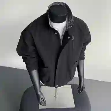 【水洗猫眼外套裤子一套】布客行 美式格子翻领美拉德复古高街上衣夹克直筒做旧微喇基础款抽绳松紧腰牛仔裤休闲运动套装 男女同款