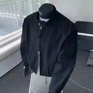 【水洗外套裤子一套】布客行 翻领设计防风扣美式复古高街落肩上衣夹克直筒做旧微喇基础款松紧腰抽绳牛仔裤休闲运动套装 男女同款