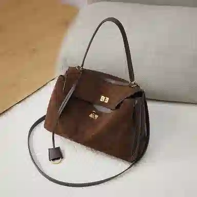 OUBOTE Classic Leather Shoulder Bag Coffee