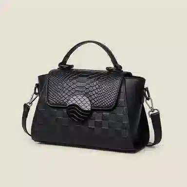 OUBOTE Classic Leather Shoulder Bag Black