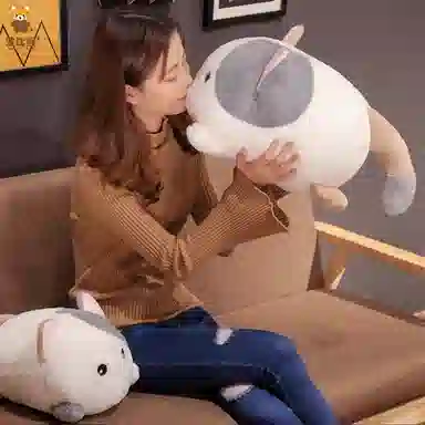 波比熊 可爱趴姿兔子 玩偶 毛绒公仔