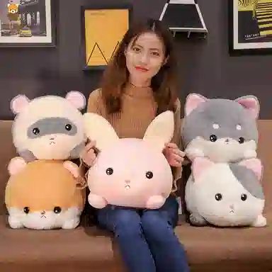 波比熊 可爱趴姿兔子 玩偶 毛绒公仔