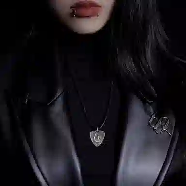 【可定制刻字】 白木黑冰 猫拨片 潮流时尚新中式 小众设计高级感 银合金 项链 男款 礼盒