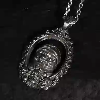 【免费刻字】 白木黑冰 机车猫皇 新中式原创小众设计高级感 银合金 项链 男款 礼盒