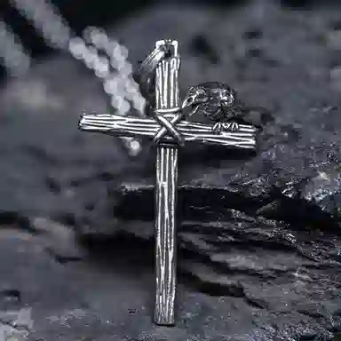 【可定制刻字】 白木黑冰 鸦魂圣架 新中式潮流时尚高级感百搭小众设计 银合金 项链 男款 礼盒 送男生好物 男朋友 男士 学生