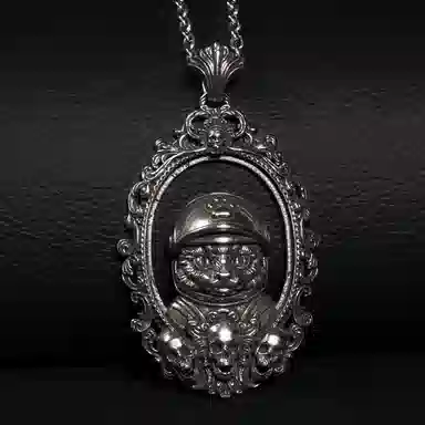 【免费刻字】 白木黑冰 机车猫皇 新中式原创小众设计高级感 银合金 项链 男款 礼盒