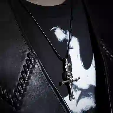 【可定制刻字】 白木黑冰 十字架骷髅 新中式潮流原创小众设计高级感 银合金 项链 男款 礼盒