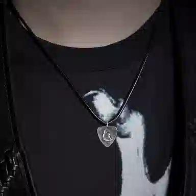 【可定制刻字】 白木黑冰 猫拨片 潮流时尚新中式 小众设计高级感 银合金 项链 男款 礼盒