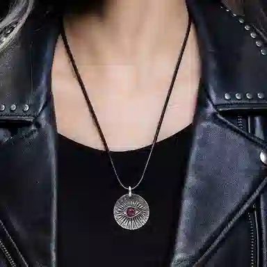 【可定制刻字】 白木黑冰 上帝之眼 个性原创小众设计潮流时尚 银合金 项链 男款 礼盒