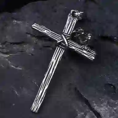 【可定制刻字】 白木黑冰 鸦魂圣架 新中式潮流时尚高级感百搭小众设计 银合金 项链 男款 礼盒 送男生好物 男朋友 男士 学生