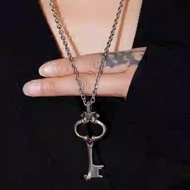 【可定制刻字】 白木黑冰 脊骨钥匙 潮流时尚新中式高级感原创设计 银合金 项链 男款 礼盒