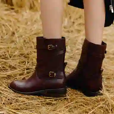 BREAD TREE Short Boots 3cm Women's Dark Chocolate