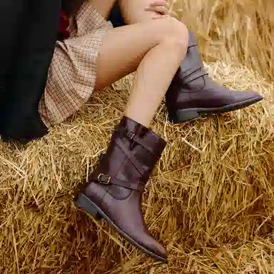 BREAD TREE Short Boots 3cm Women's Dark Chocolate