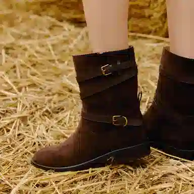 BREAD TREE Short Boots 3cm Women's Dark Chocolate