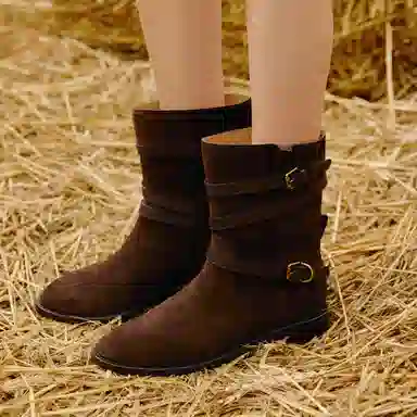 BREAD TREE Short Boots 3cm Women's Dark Chocolate