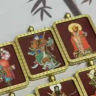 【福星高照交旺运】 睦珦 佳偶天成 关公粗砂唐卡唐卡佛系纪念品 手工独特小众#好运 合金 项链 男女同款情侣款