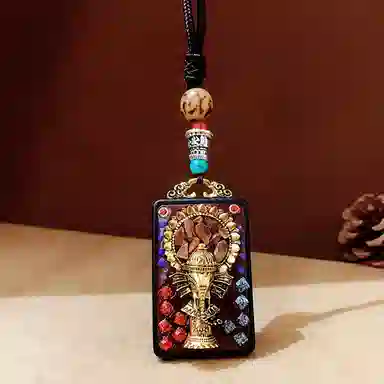 睦珦 时来运转 藏式美学唐卡诸事顺利 民族风百搭小众 财源滚滚财神来 黑檀 项链 男女同款情侣款